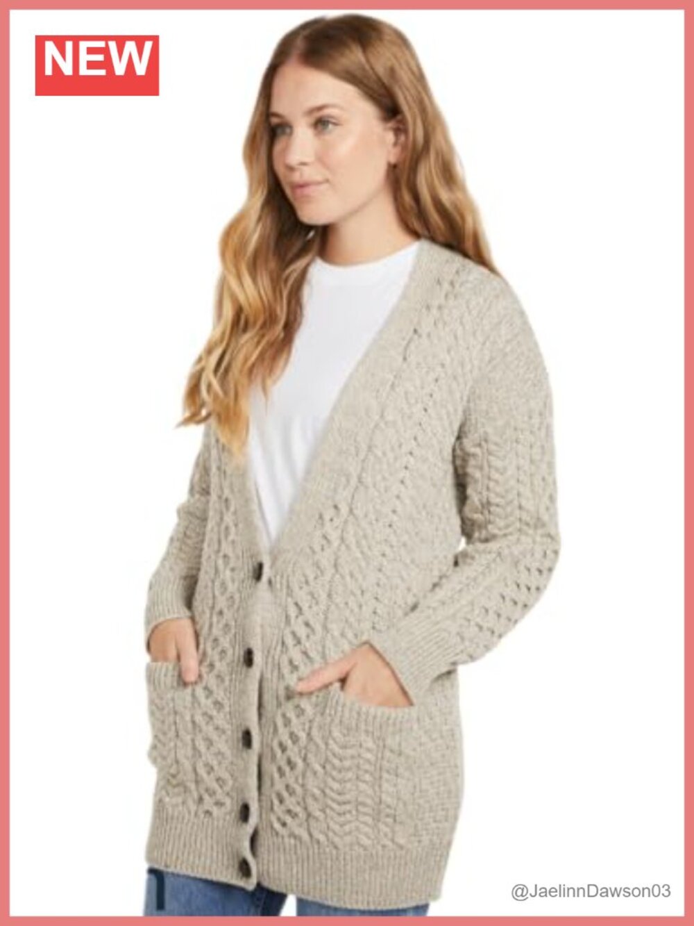 100% Supersoft Merino Wool Boyfriend Cardigan Long Sleeve V-Neck Button